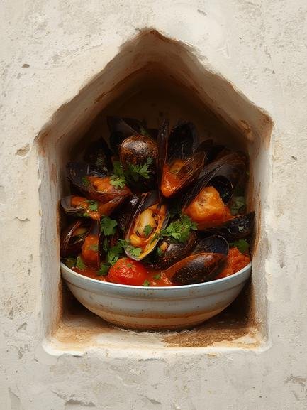 Mussel Tomato Stew overview in Morocco